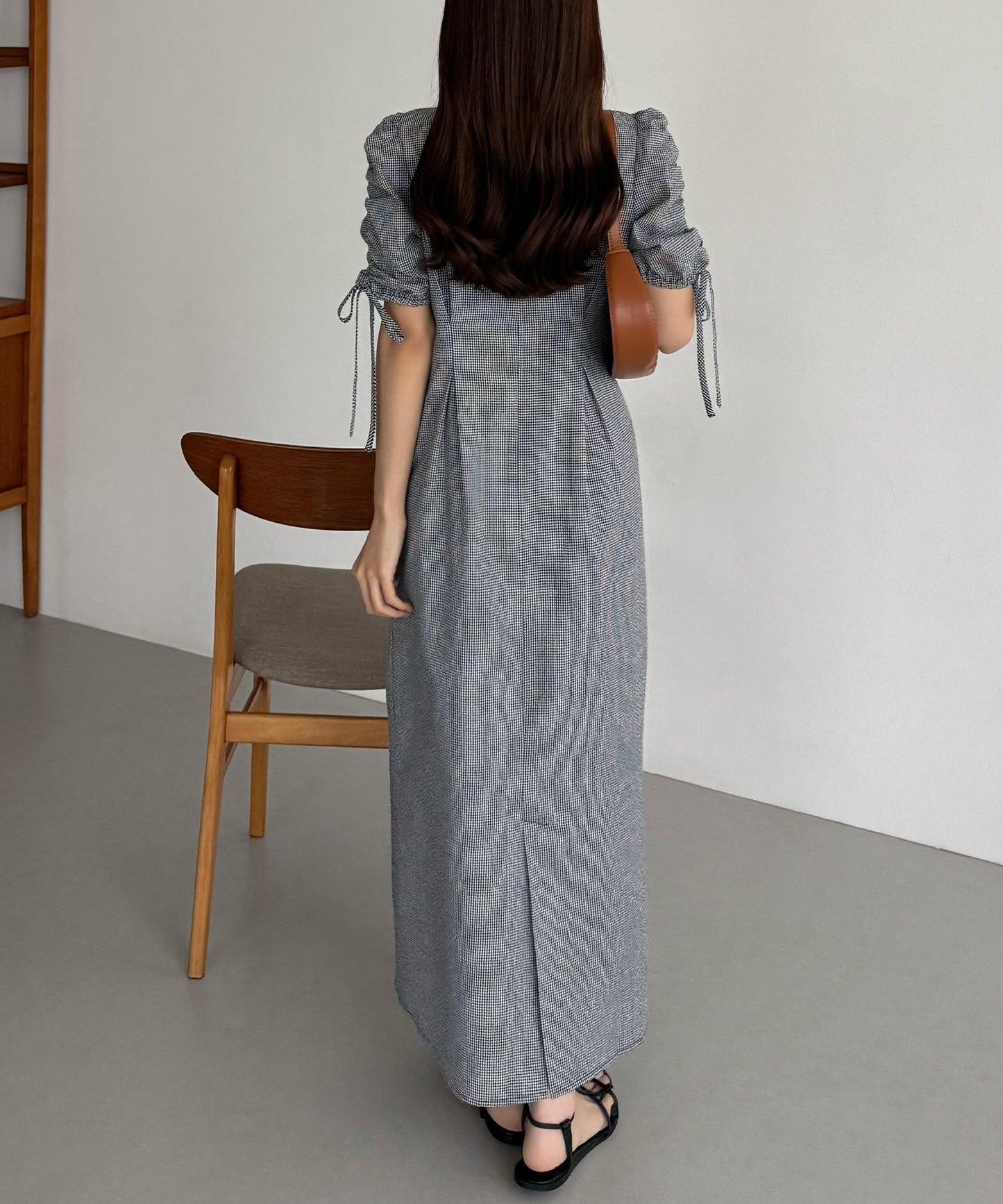 【616】パフスリーブリボンワンピース